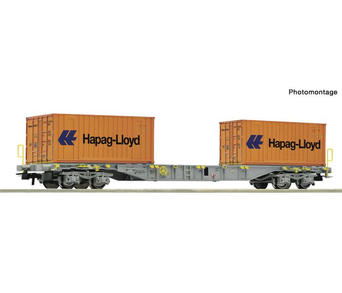 PKP Sgns Bogie Flat Wagon w/Hapag-Lloyd Containers Load V