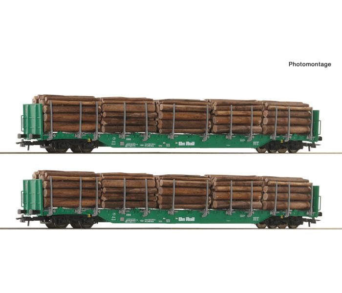 OnRail Rnoos Bogie Stake Wagon w/Timber Load Set (2) VI