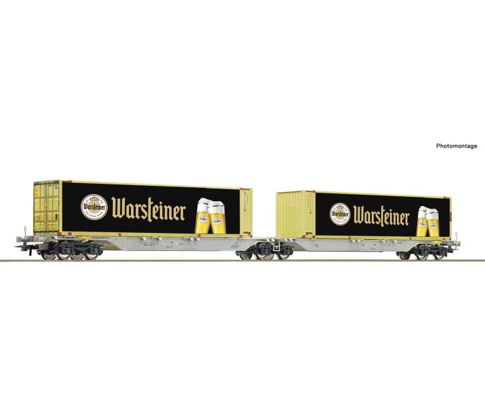 PO Sggmrs Dbl Flat Wagon w/Warsteiner Container Load VI