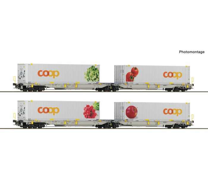 railCare T2000 Dbl Pocket Wagon w/Coop Load Set 1 (2) VI