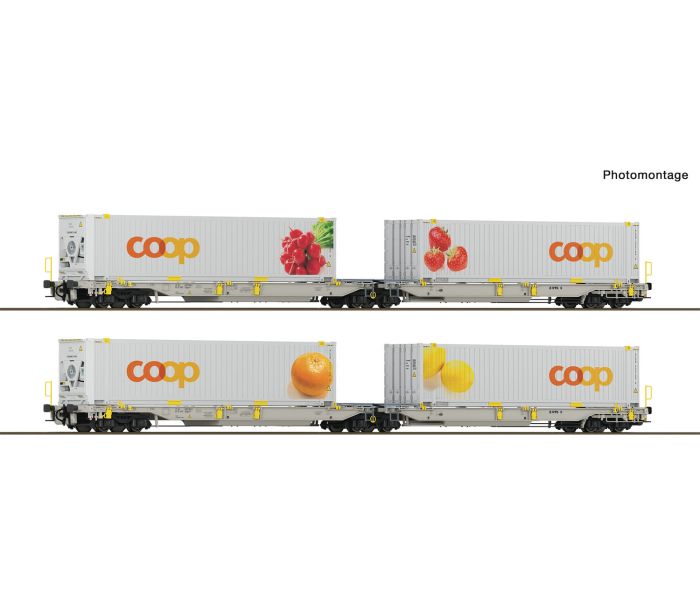 railCare T2000 Dbl Pocket Wagon w/Coop Load Set 2 (2) VI
