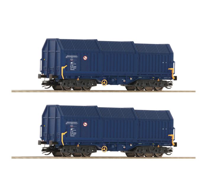 ZSSK Cargo Shimmns Telescopic Hood Wagon Set (2) VI