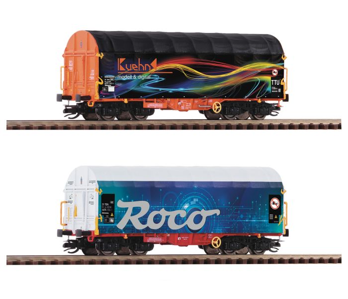 Roco/Kuhn Shimmns Sliding Tarpaulin Wagon Set (2) VI