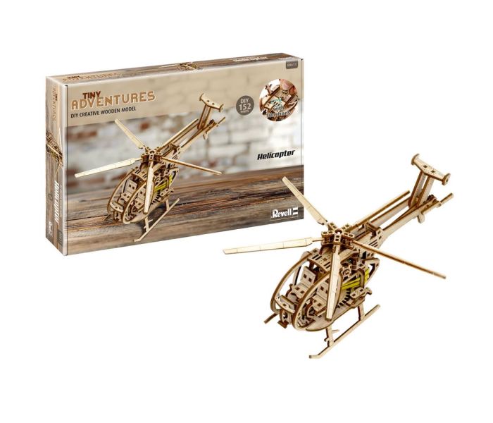 Tiny Adventures Helicopter Wooden Kit (1:30 Scale)
