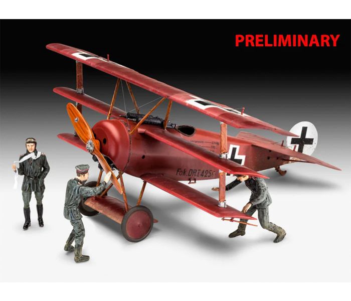 German Fokker Triplane DR.1 75yr Plastic Model Kit (1:28)