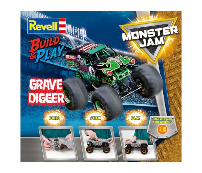 Monster Jam Grave Digger w/Sound Build & Play Kit (1:25)