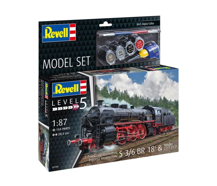 German BR18(5) S/3 Steam Locomotive Model Set (1:87 Scale)