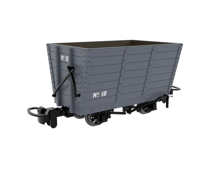 Wooden Hopper Plain Dark Grey 18