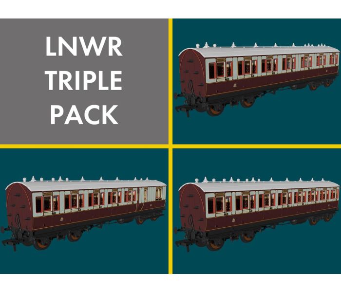 Evolution Non Corridor Coach Set (3) LNWR