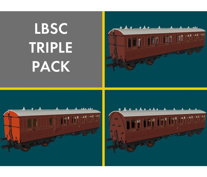 Evolution Non Corridor Coach Set (3) LBSC Mahogany
