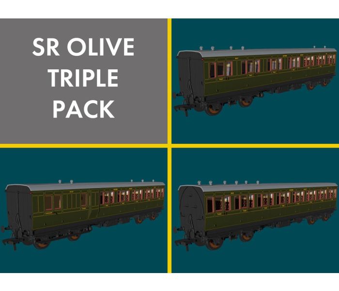 Evolution Non Corridor Coach Set (3) SR Olive
