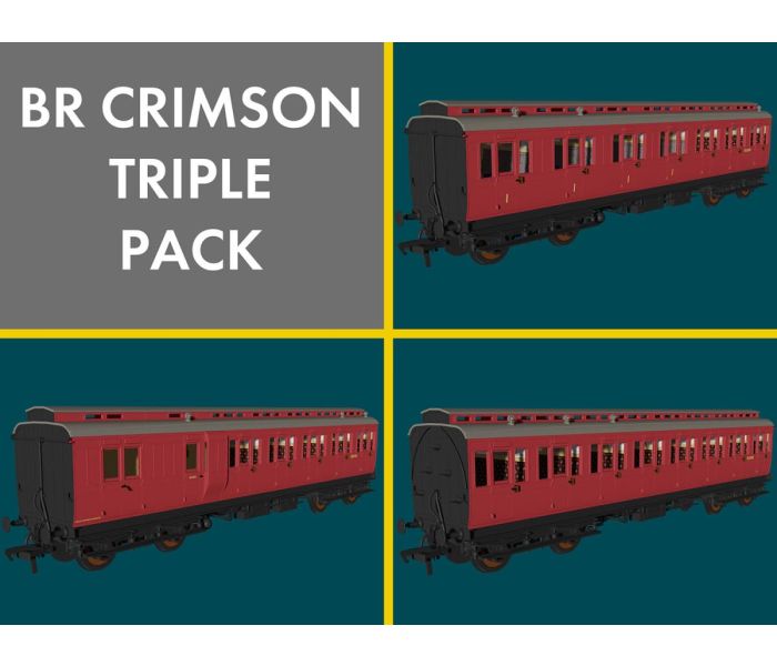 Evolution Non Corridor Coach Set (3) BR Crimson