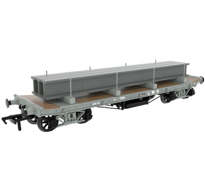 35t Rectank Wagon LMS Grey (Girder Load on Bolsters) 702