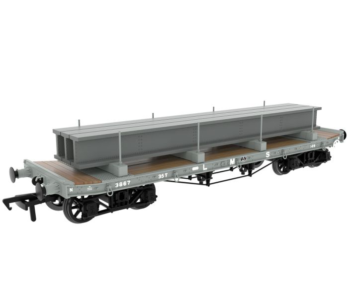 35t Rectank Wagon LMS Grey (Girder Load on Bolsters) 3867