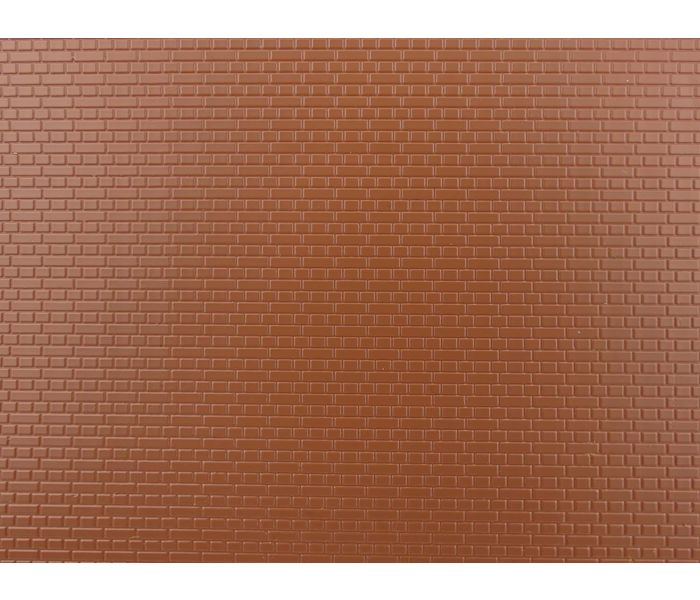 Embossed Plastikard 7mm English Brick Bond Red 300x174mm