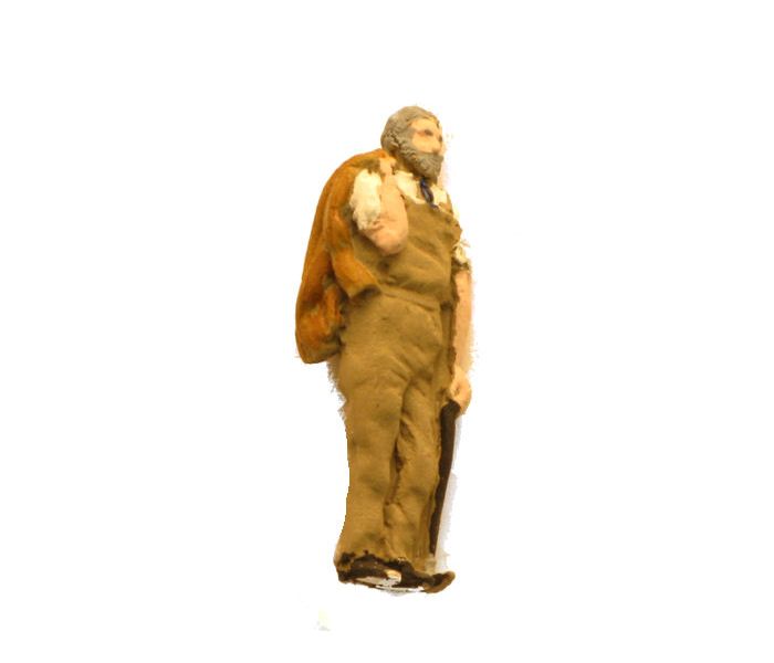 Man with Stick and Coat Figure