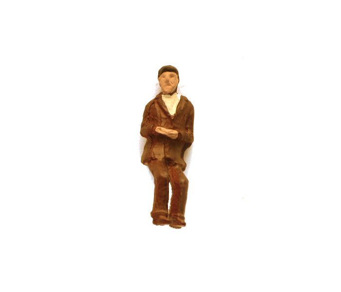 Seated Male Passenger with Hands Together Figure