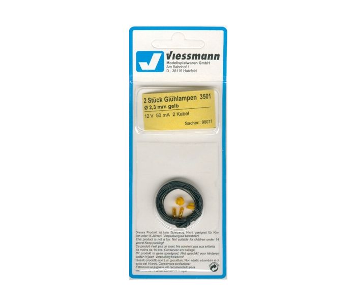 Spare Bulb Yellow T3/4 2.3mm Diameter 12v 50mA (2)