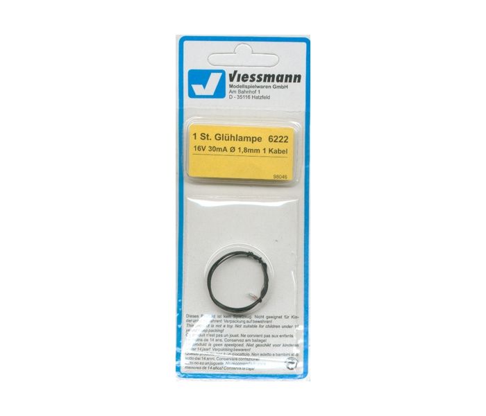 Spare Bulb Clear T1/2 1.8mm Diameter 16v 30mA