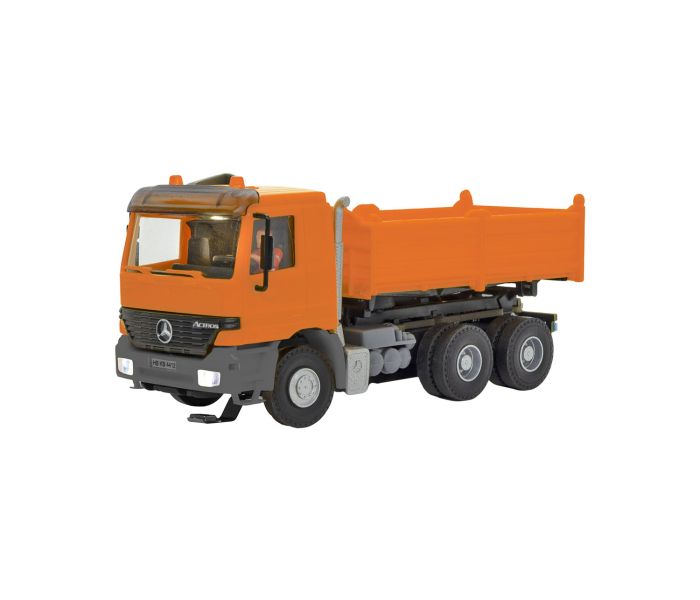 CarMotion MB Actros 3 Axle Tipper Truck Orange w/Lights