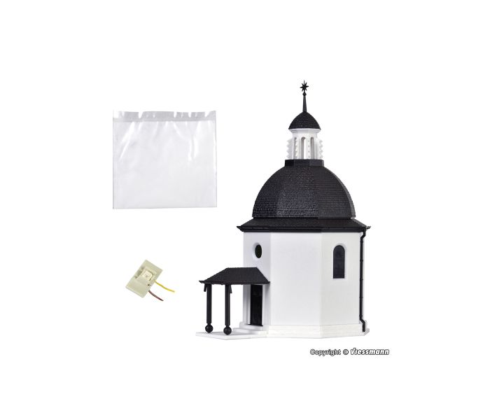 Silent Night Memorial Chapel with Lighting and Snow Kit