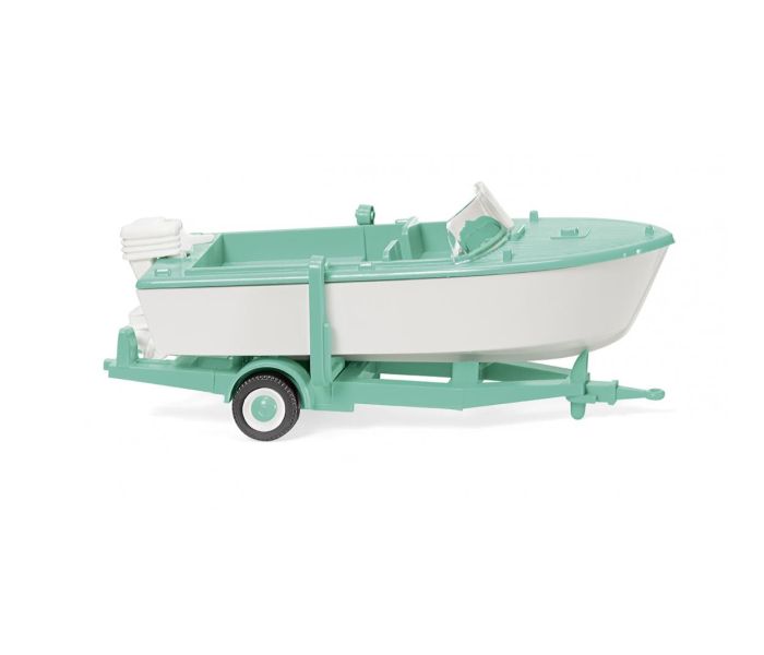 Trailer Mounted Motor Boat Signal White/Mint Green 1961-65