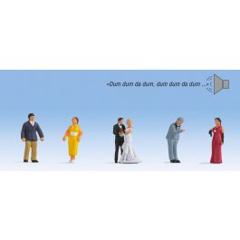 NOCH 12861 Set Figure Sposi Con Suono Per Modellismo Ferroviario Scala H0 - Matrimonio