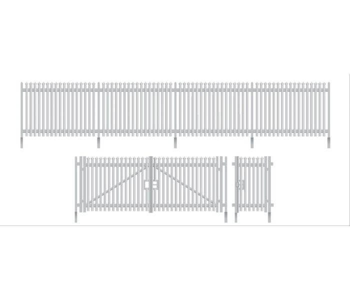 Modern Palisade Fencing with Gates