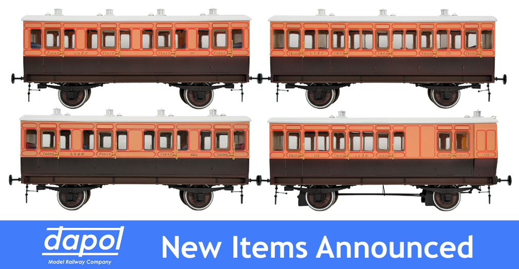 Dapol Announce New  O Gauge LSWR Stroudley 4 Wheel Coaches