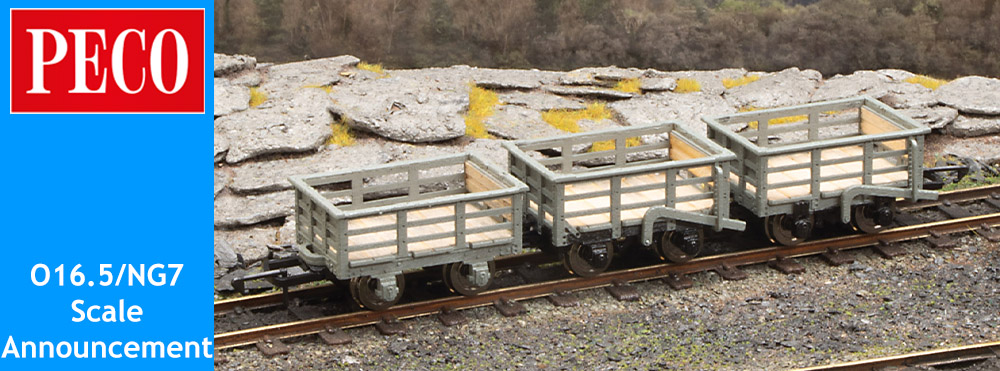Peco Announce New O16.5/NG7 Laser-cut Wooden Wagons