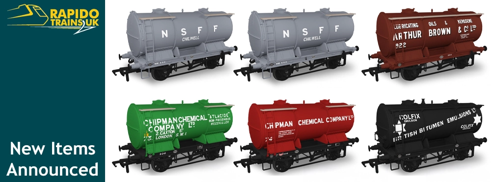 Rapido Trains UK Announce New Ammo Nitrate/Chemical Tank Wagons