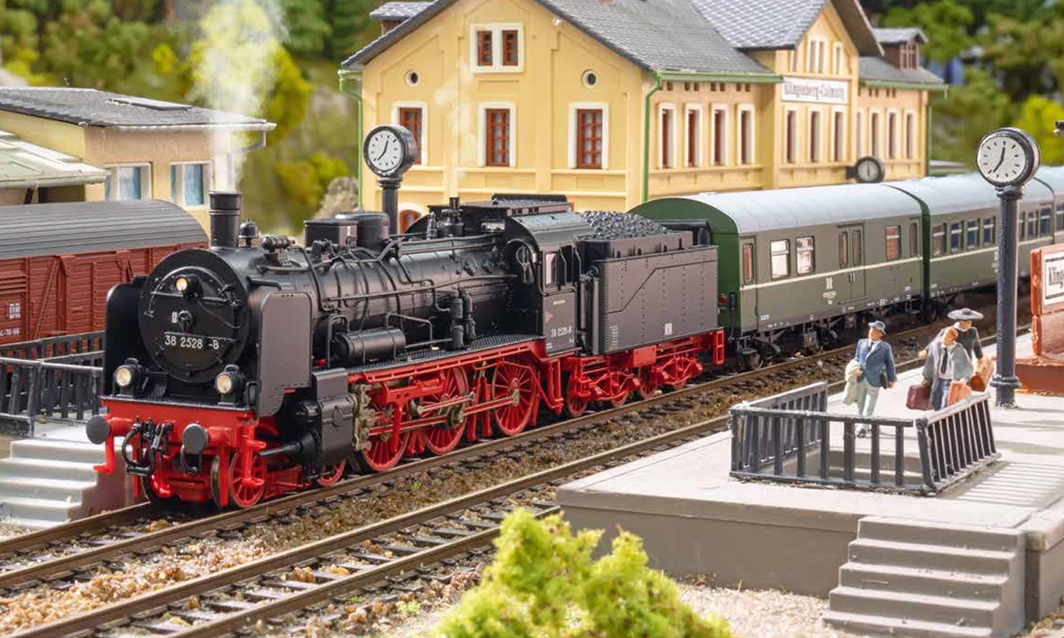 A model German steam locomotive
